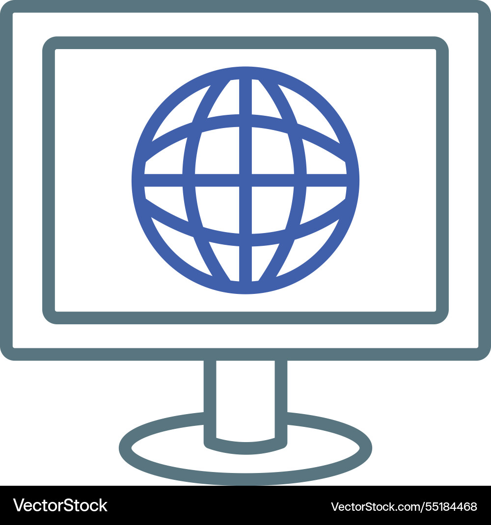 Global network and internet browser icon Vector Image