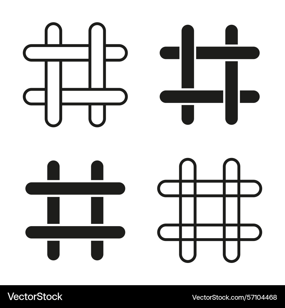 Grid cross patterns hashtag symbol design Grid cross patterns hashtag symbol design vector image