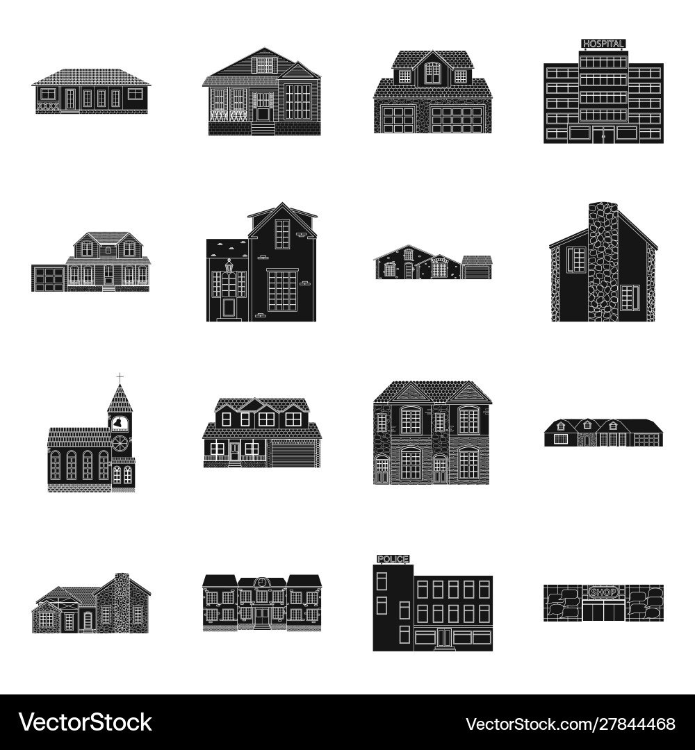 Isolated object building and front icon Isolated object building and front icon Vector Image
