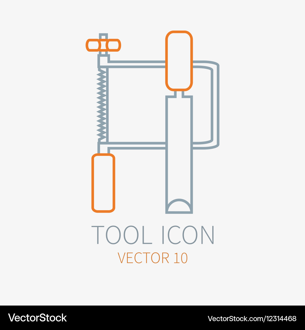 Line working color jig saw with chisel Vector Image