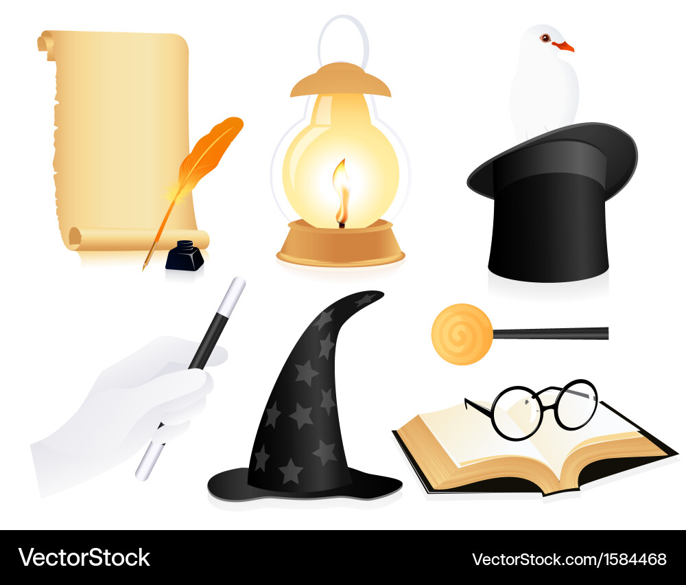 Magical Icon Set Royalty Free Vector Image - VectorStock