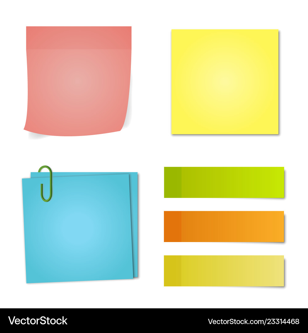 Multicolored notes of different shapes shadows Multicolored notes of different shapes shadows vector image