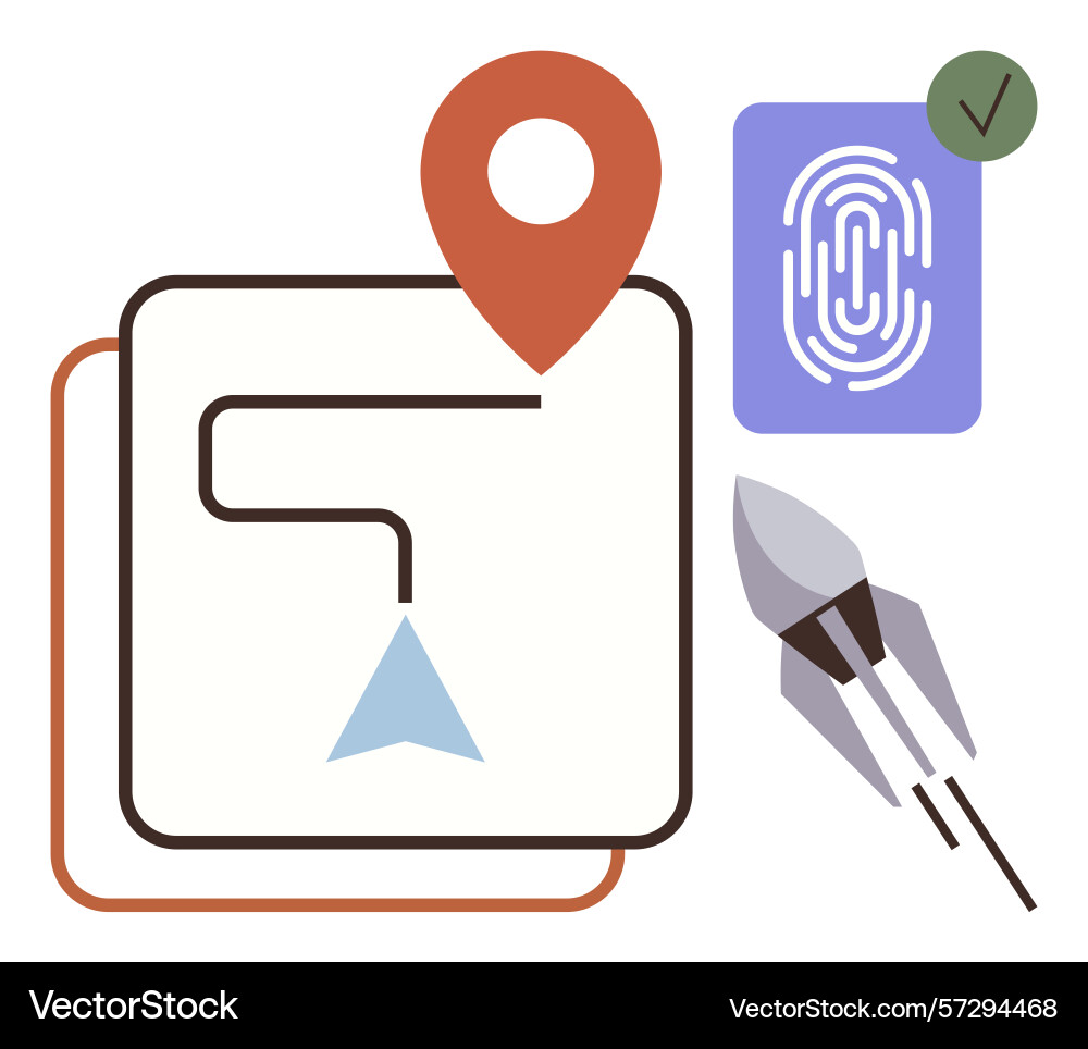 Navigation and security concepts with map pointer Navigation and security concepts with map pointer vector image