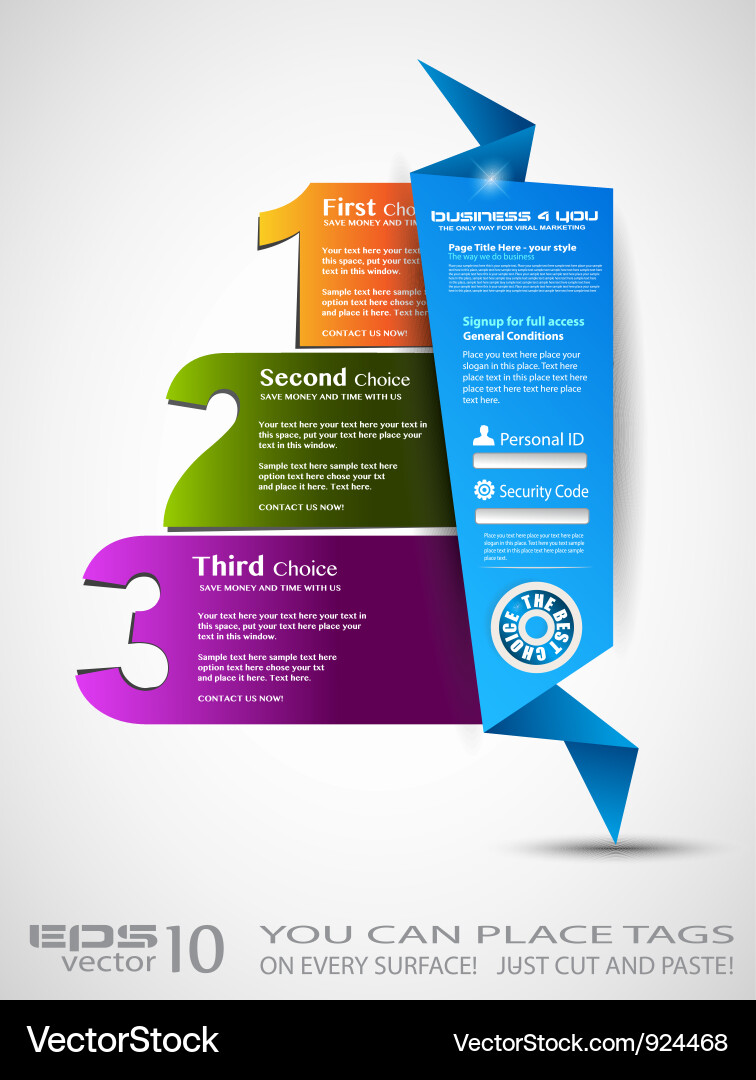 Option Bars - Numbered Progress Vector Image