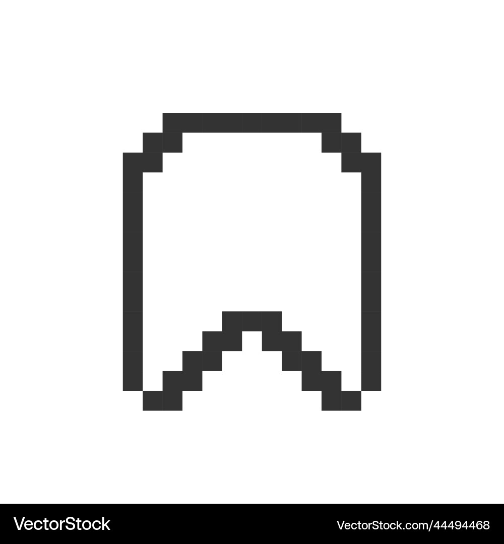 Ribbon bookmark pixelated ui icon Ribbon bookmark pixelated ui icon vector image