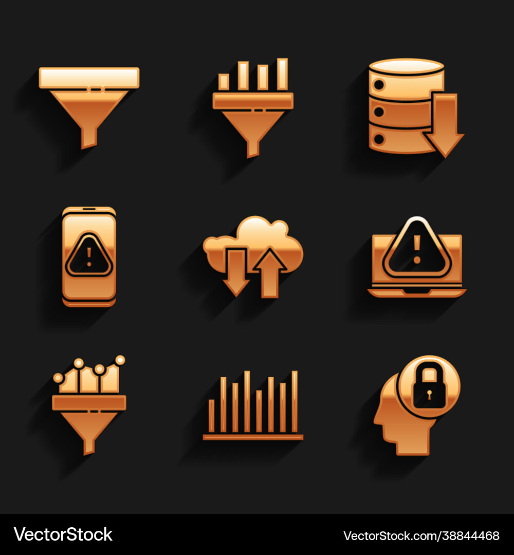 Set cloud download and upload pie chart Vector Image