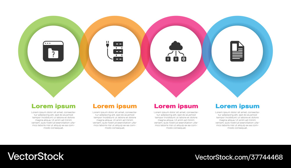 Set file missing server cloud technology data Set file missing server cloud technology data vector image