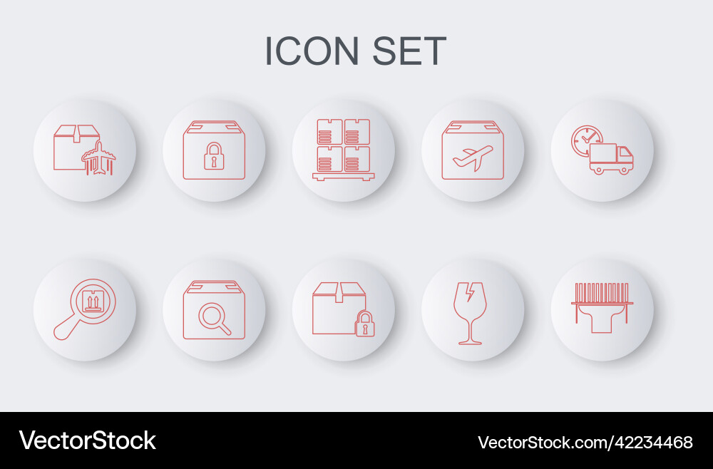 Set line scanner scanning bar code search package Set line scanner scanning bar code search package vector image