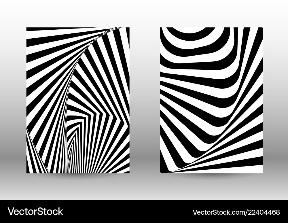 Set of abstract patterns with distorted lines Vector Image