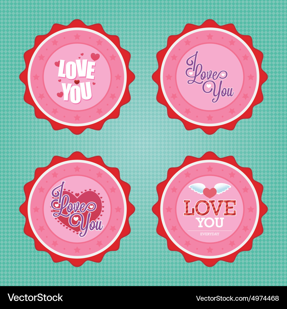 Set round labels with text on a textured Vector Image