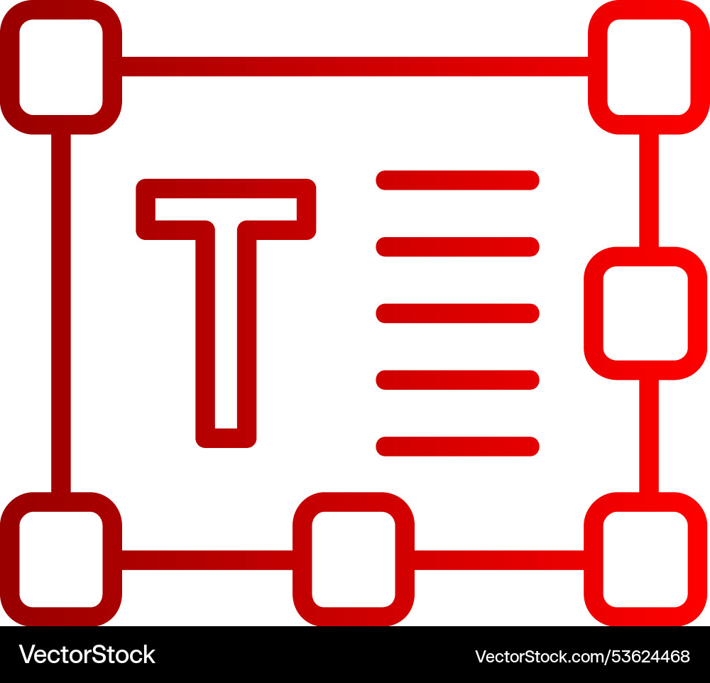 Text editor line gradient icon vector image