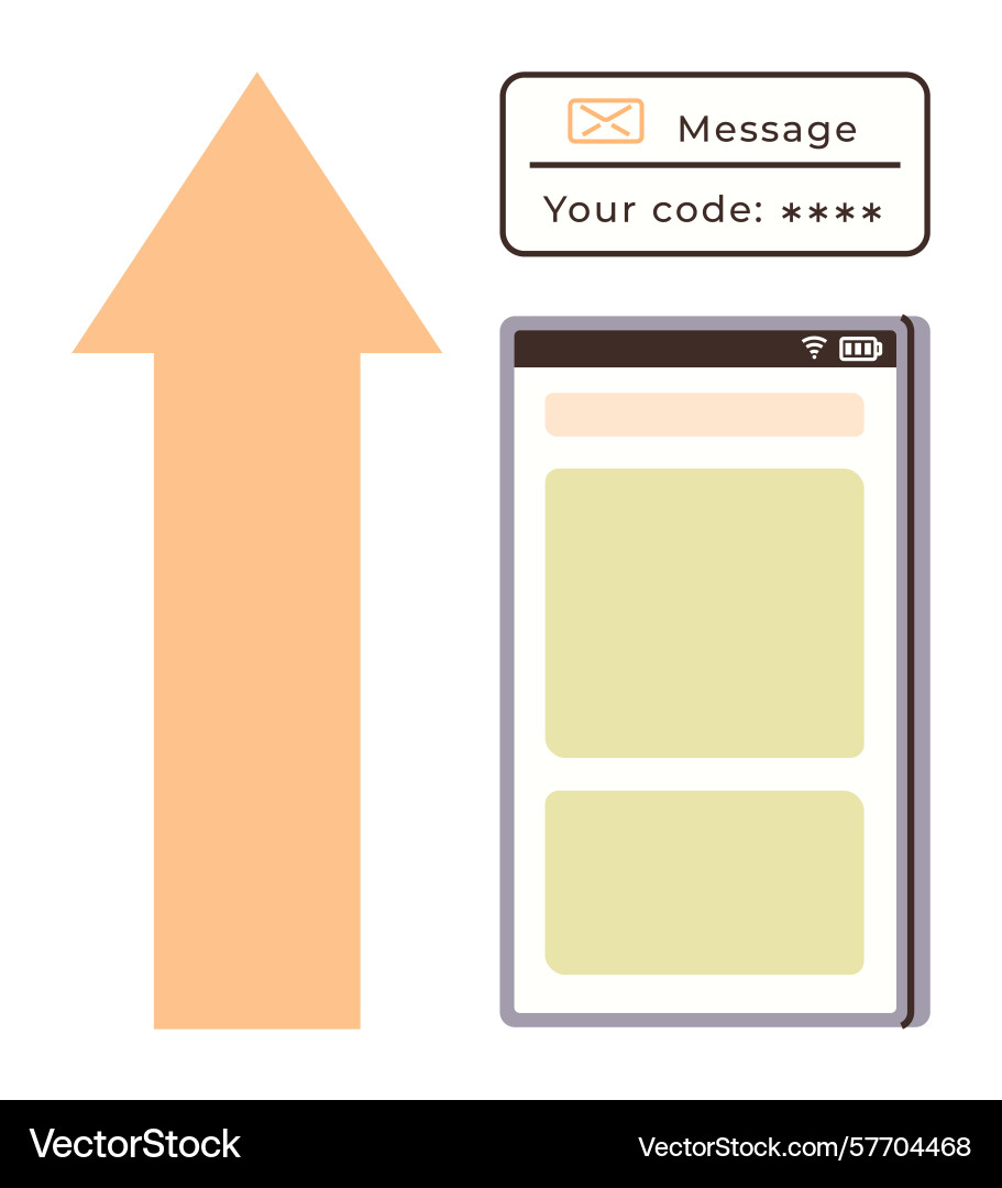 Two-factor authentication code delivery Two-factor authentication code delivery vector image