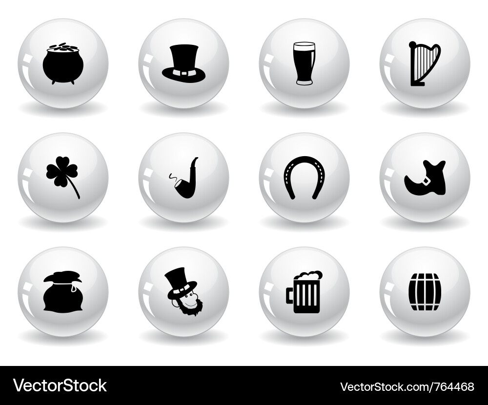 Web buttons st patricks day icons Vector Image