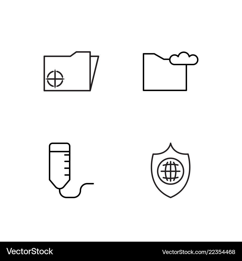 Web simple outlined icons set vector image