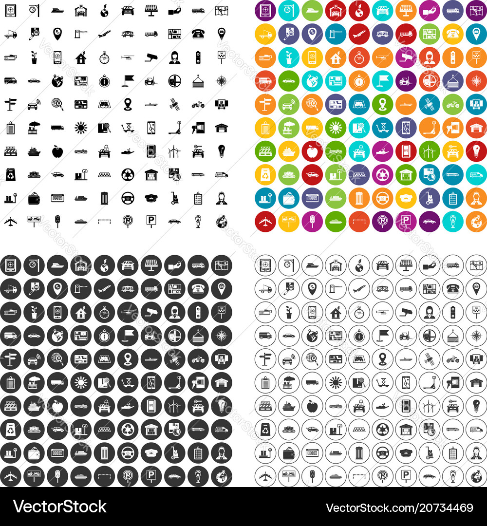 100 navigation icons set variant 100 navigation icons set variant Vector Image