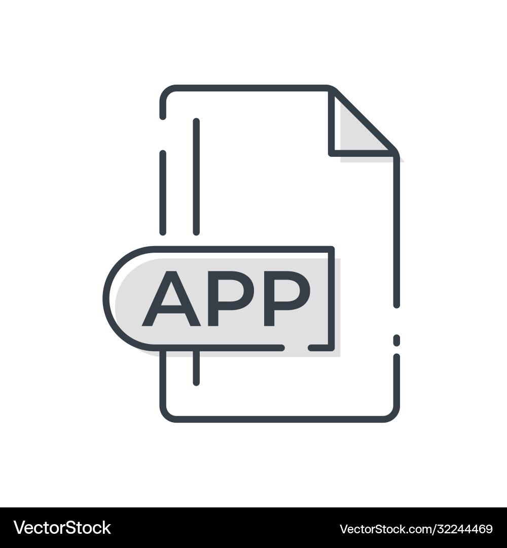 App file format icon extension line Vector Image