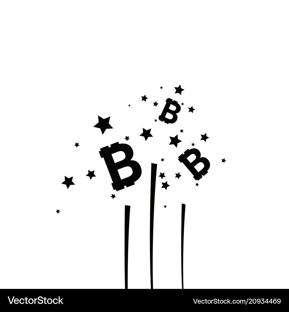 Bitcoin coin with fast speed firework abstract Bitcoin coin with fast speed firework abstract vector image