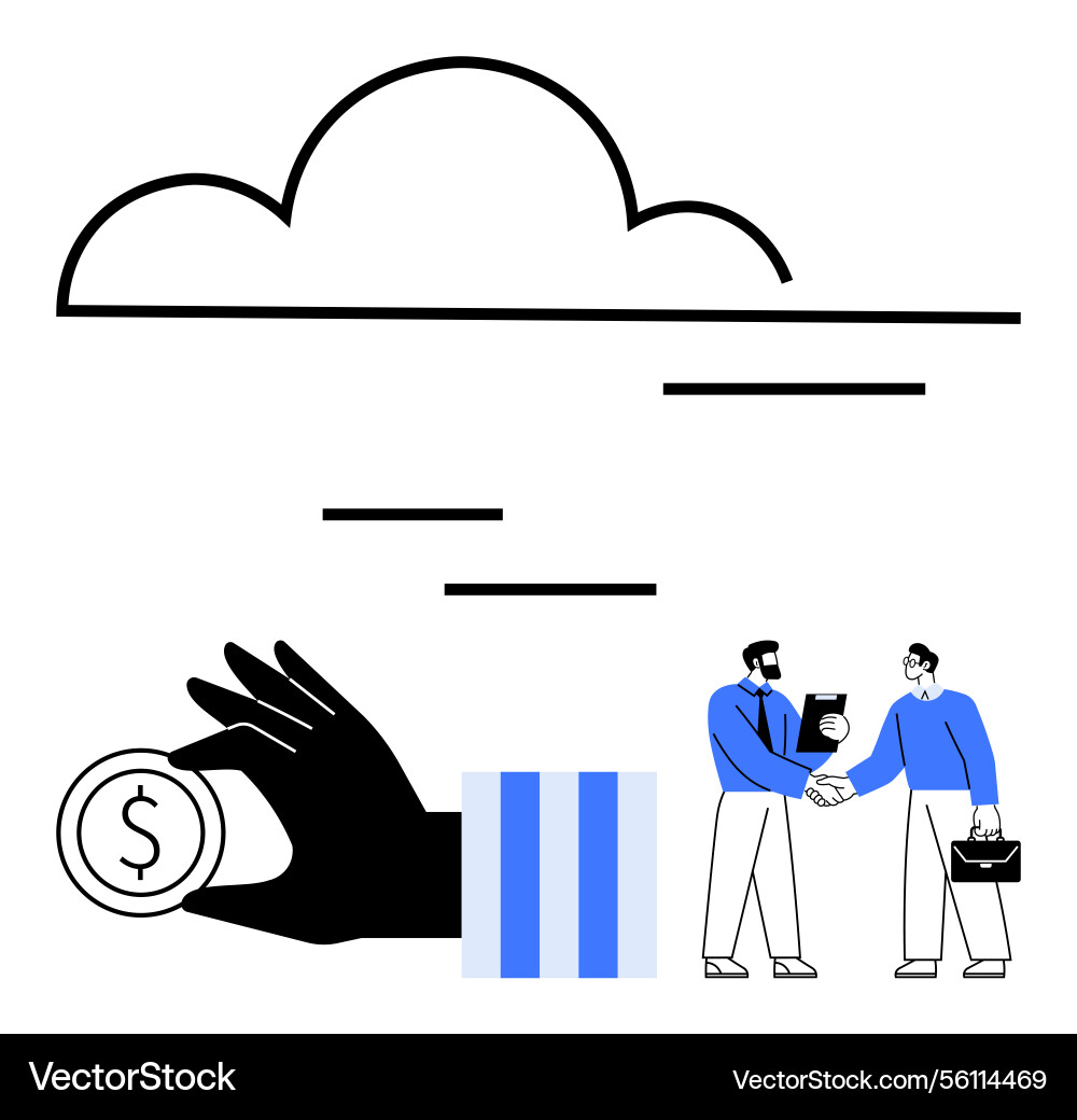 Cloud computing concept with digital transaction Cloud computing concept with digital transaction Vector Image