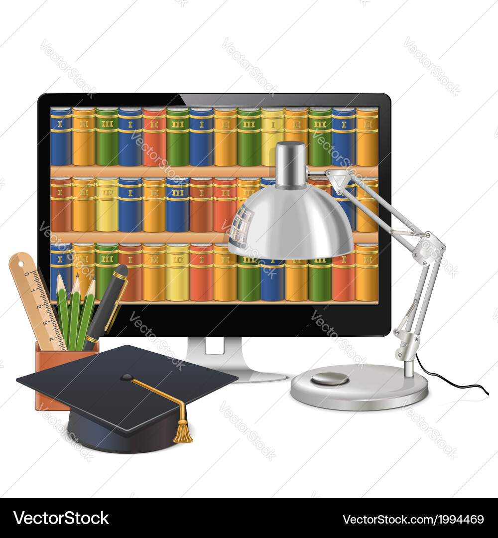 Computer library concept Vector Image