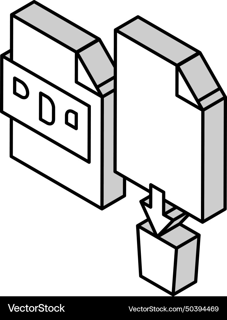 Delete pdf file isometric icon Vector Image