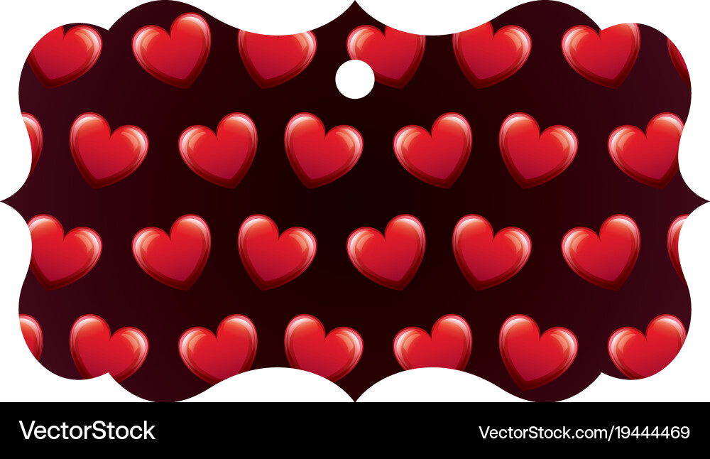 Elegant frame with hearts pattern background Vector Image