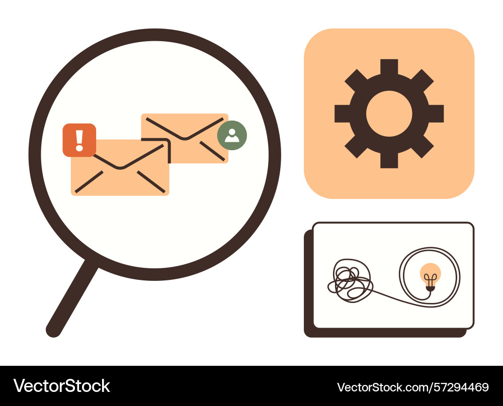 Email management and problem-solving concept Email management and problem-solving concept vector image