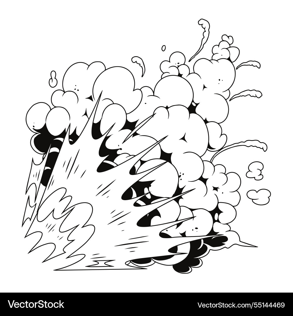Explosion cloud with dynamic motion effects Explosion cloud with dynamic motion effects vector image