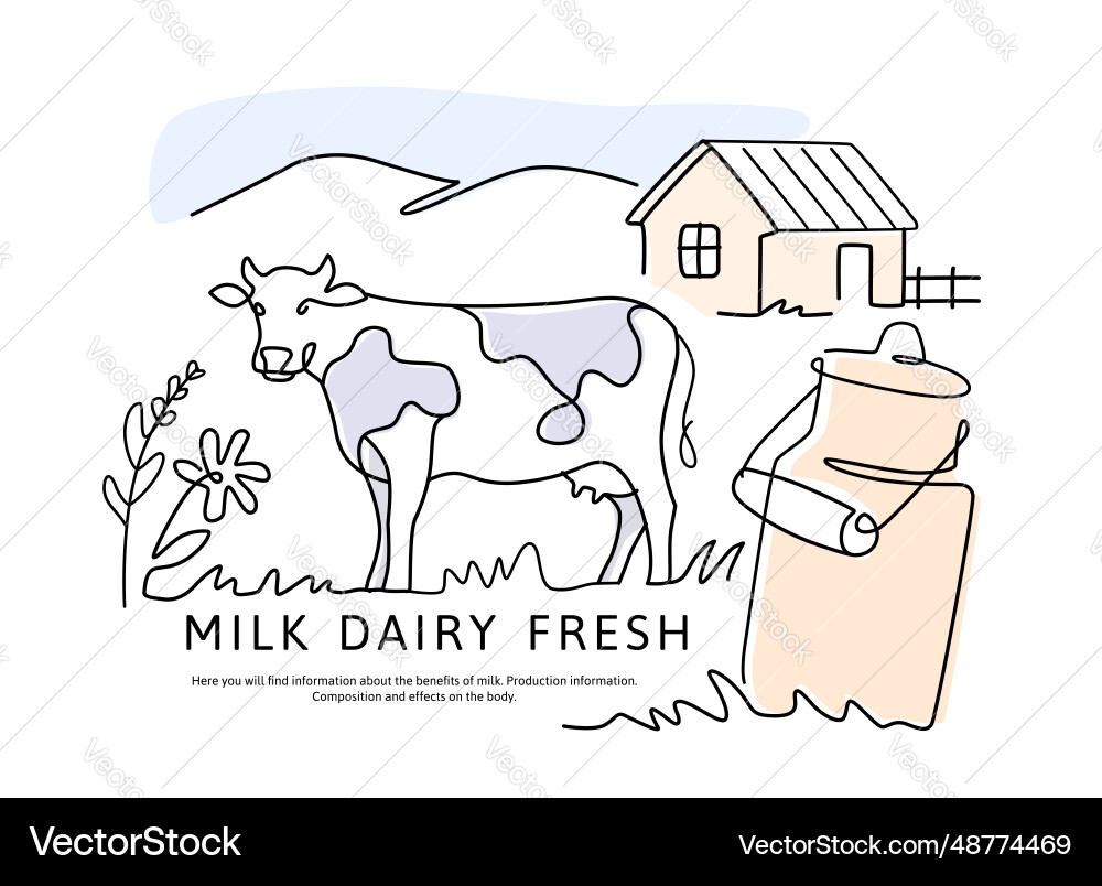 Kuh mit Milch kann Linie Kunst Zeichnung minimalistisch Kuh mit Milch kann Linie Kunst Zeichnung minimalistisch vektorbild