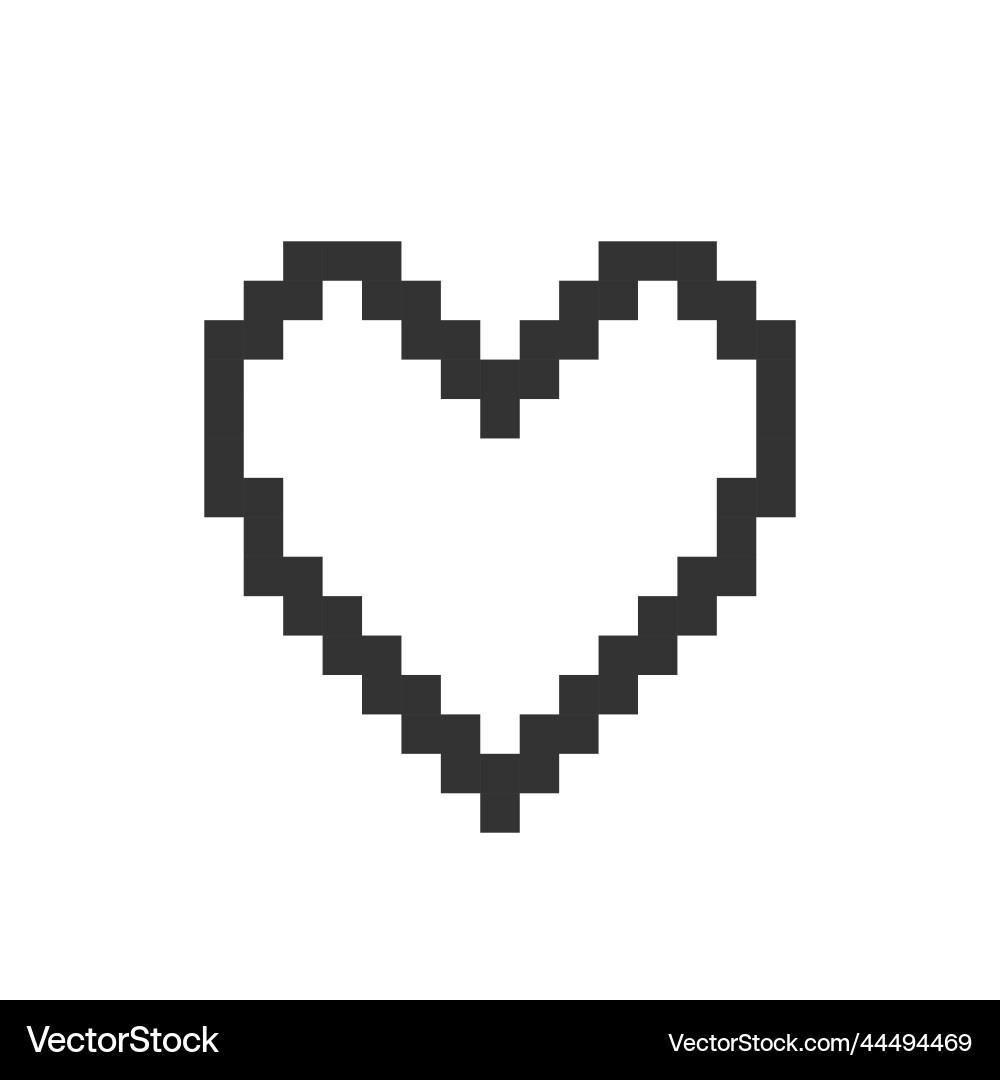 Minimalistic heart pixelated ui icon Minimalistic heart pixelated ui icon vector image