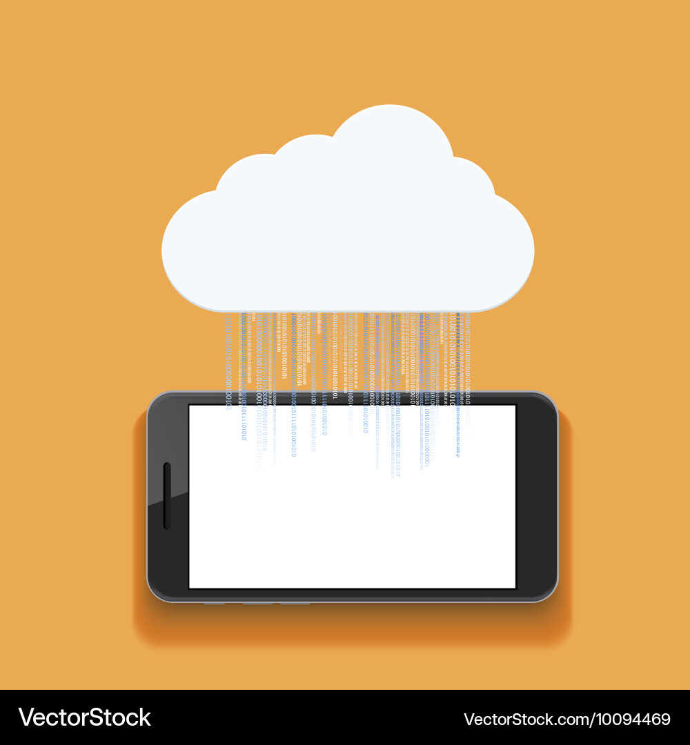 Modern smartphone with binary code Vector Image