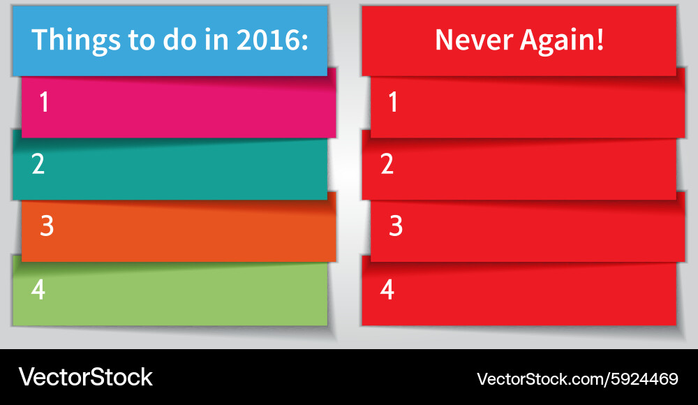 New year resolution multi color double list vector image