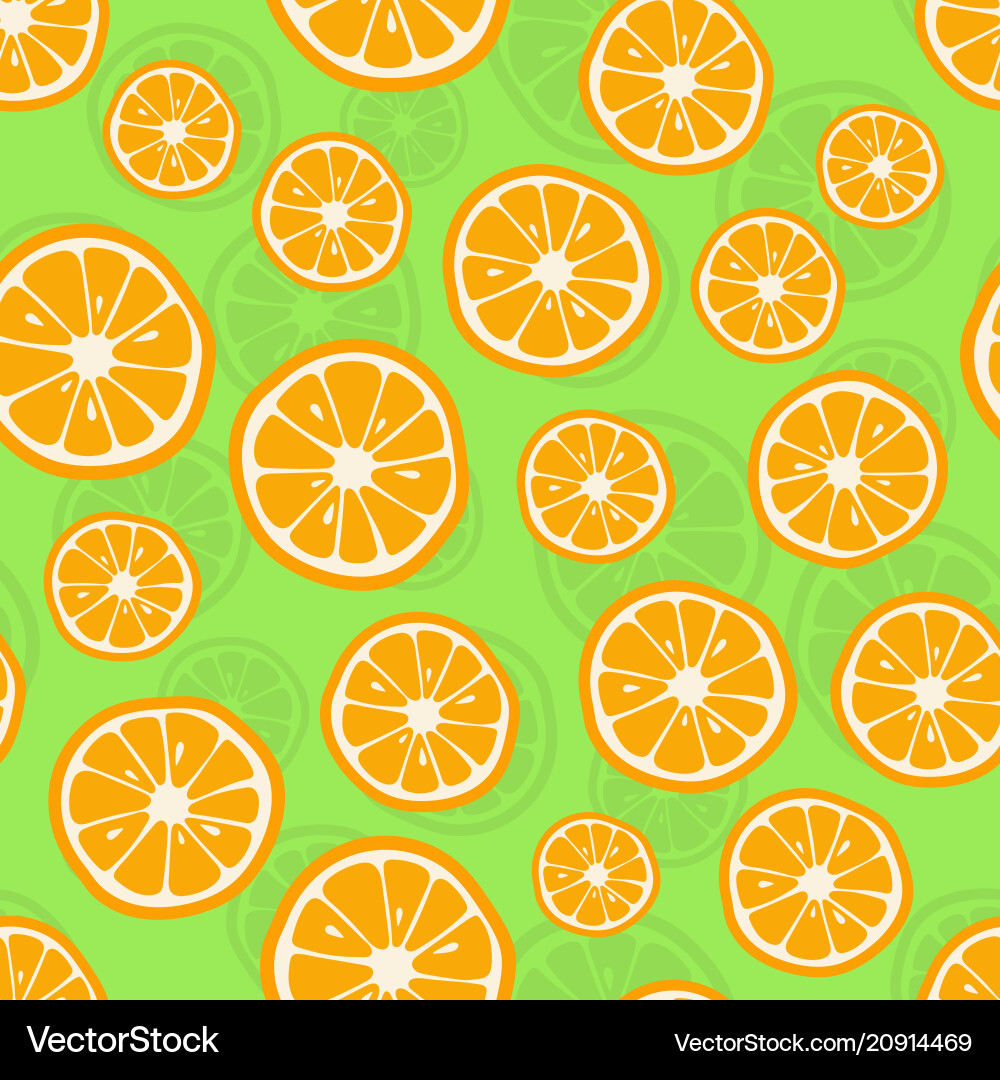 Oranges seamless pattern citrus background Oranges seamless pattern citrus background vector image