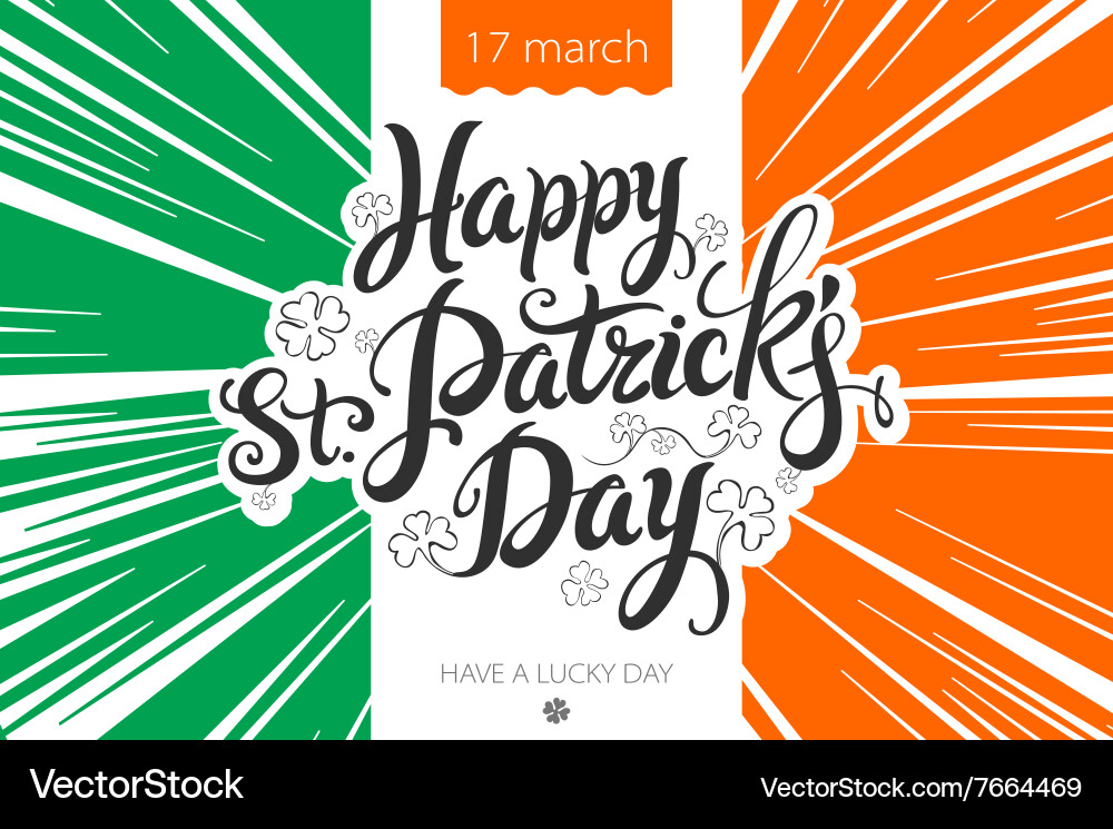 Saint patricks day background with flag of ireland Vector Image