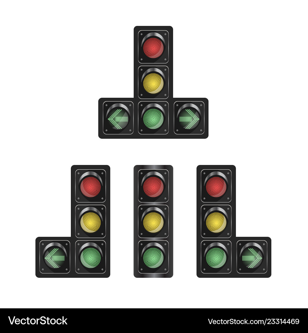 Selection of traffic lights with additional Vector Image