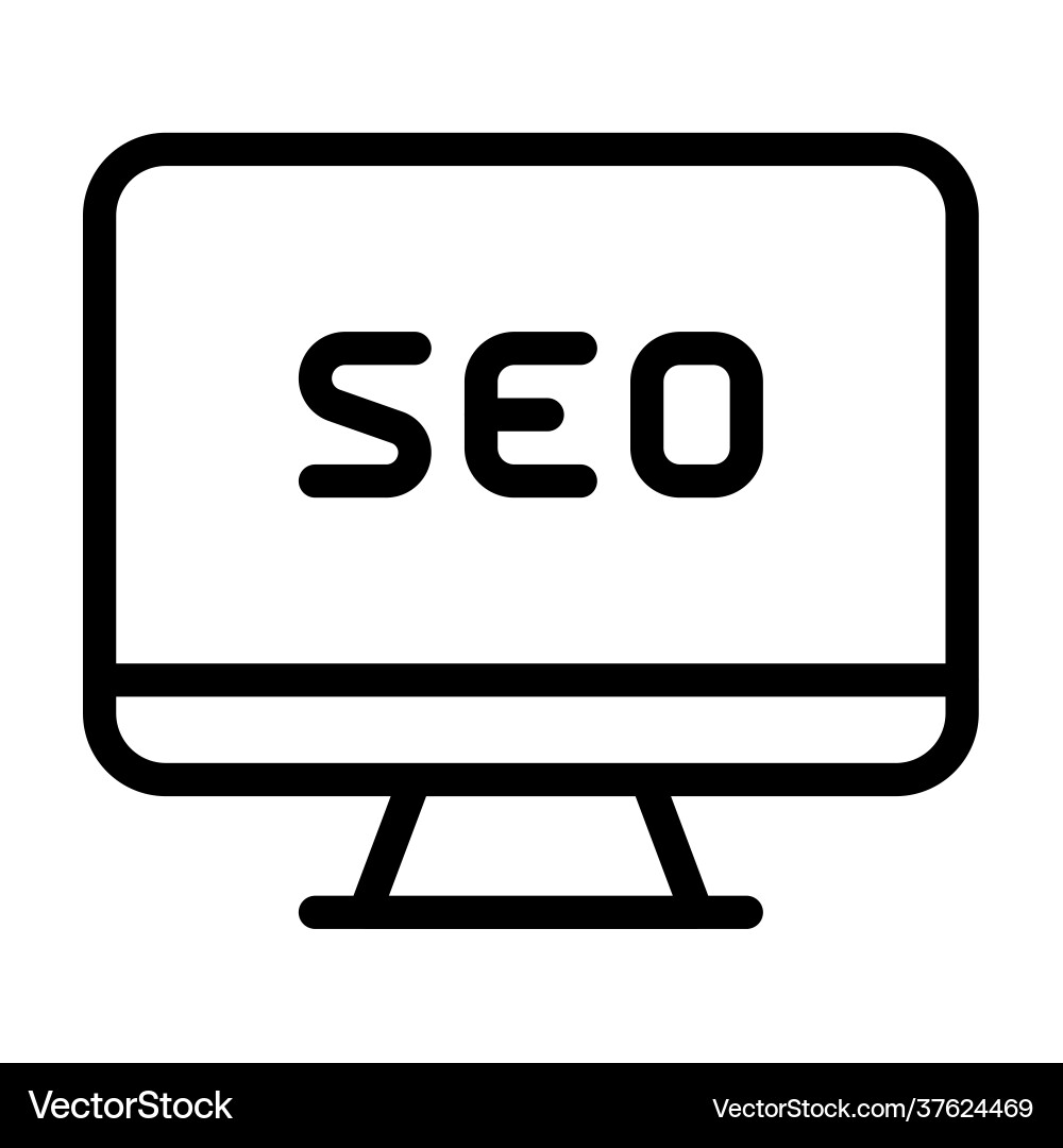 Seo internet web computer single isolated icon Seo internet web computer single isolated icon vector image