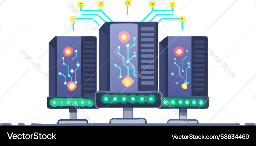 Server racks data center infrastructure design Vector Image