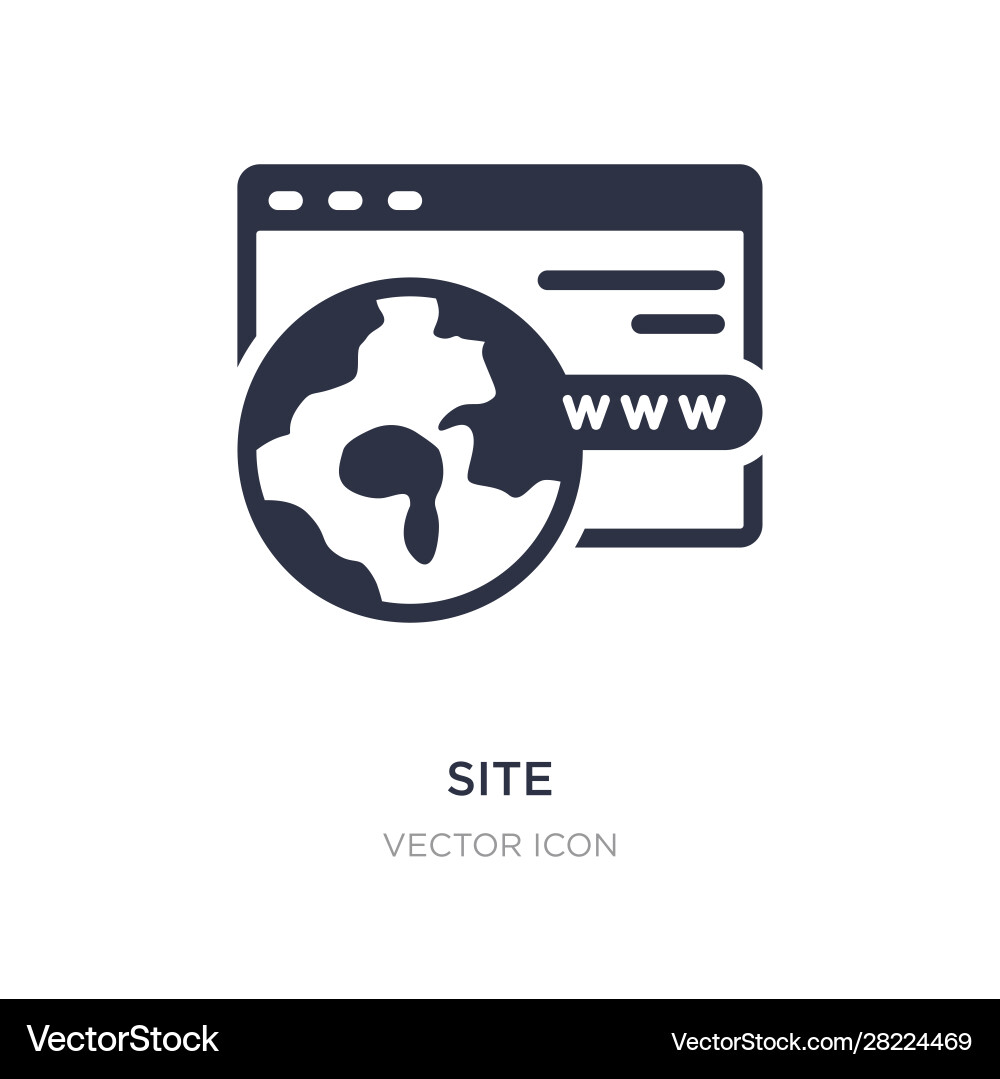 Site icon on white background simple element from Site icon on white background simple element from Vector Image