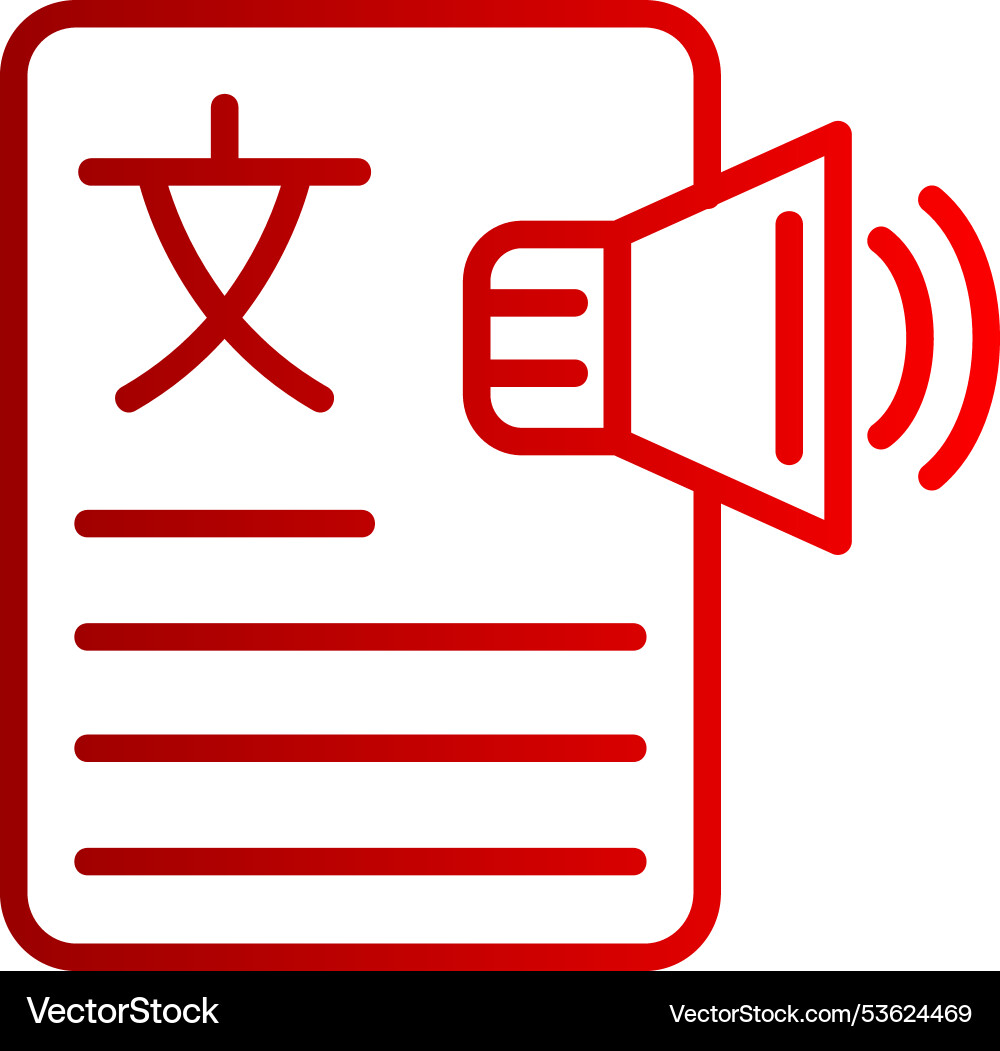 Text to speech line gradient icon Vector Image