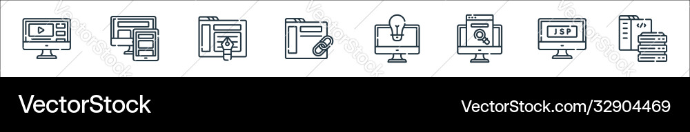 Web-Entwicklung Linie Icons lineare Set Qualität Web-Entwicklung Linie Icons lineare Set Qualität vektorbild