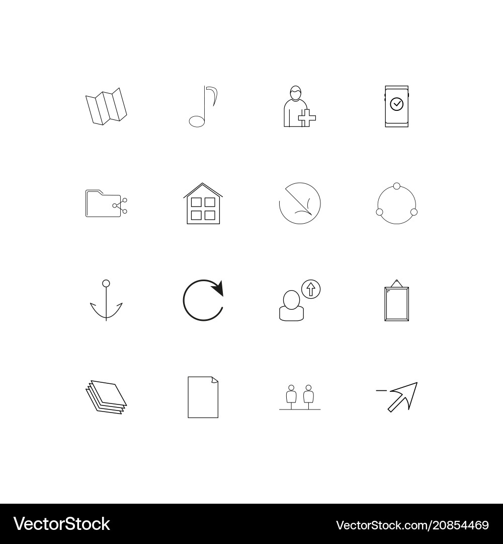 Web linear thin icons set outlined simple Vector Image