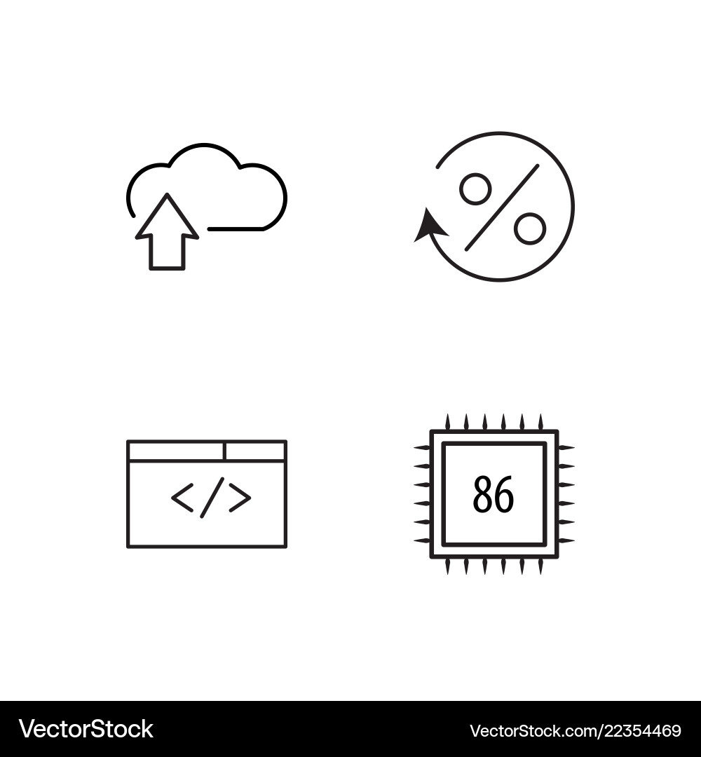 Web simple outlined icons set Vector Image