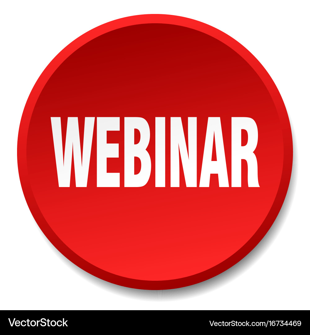 Webinar red round flat isolated push button Vector Image