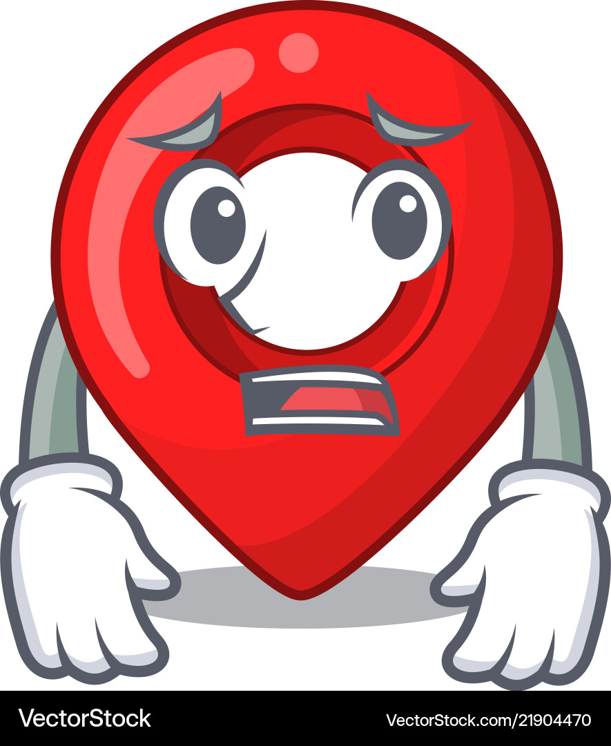Afraid map pointer navigation pin mascot cartoon Afraid map pointer navigation pin mascot cartoon vector image