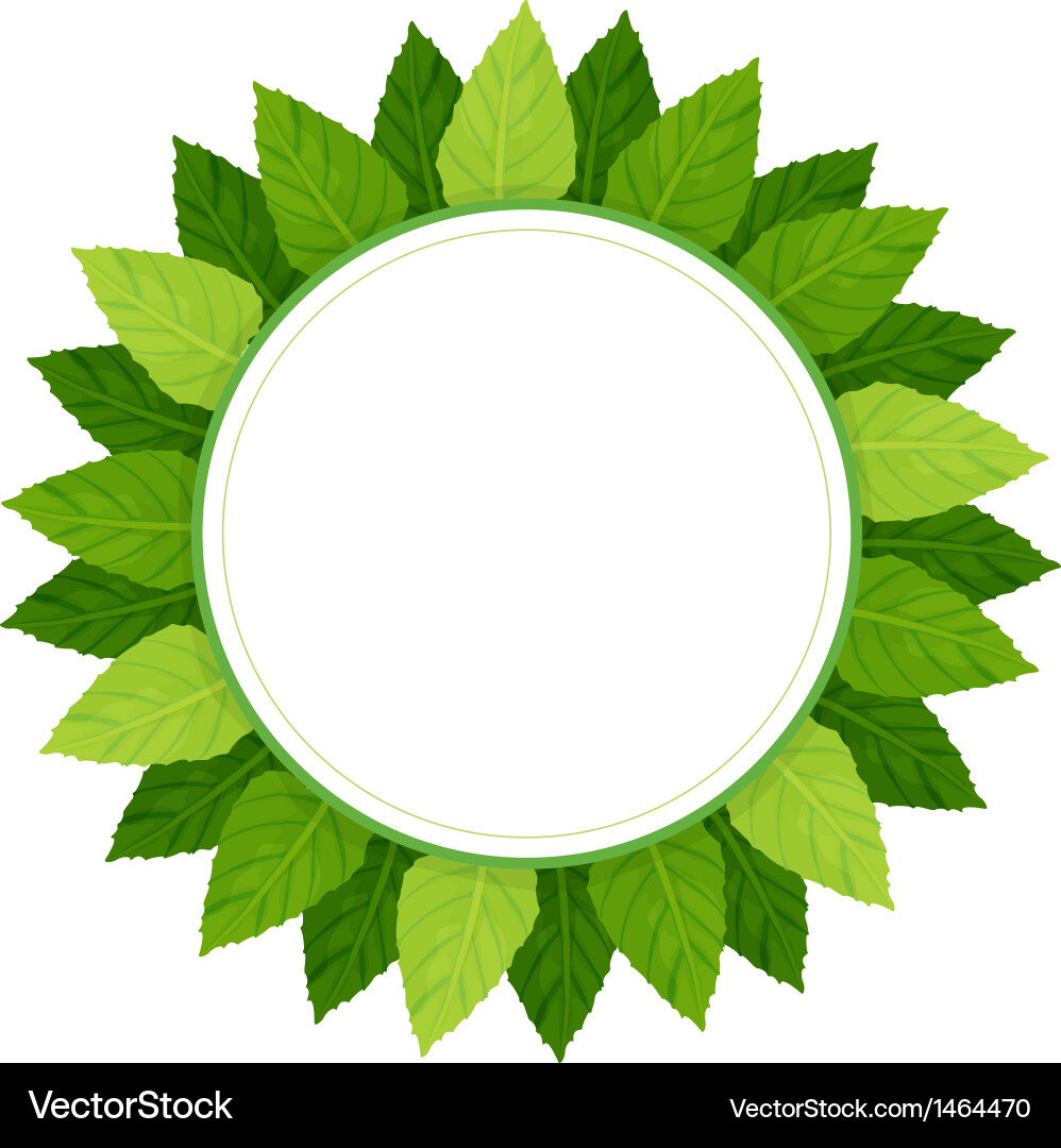 An empty round template surrounded with green Vector Image