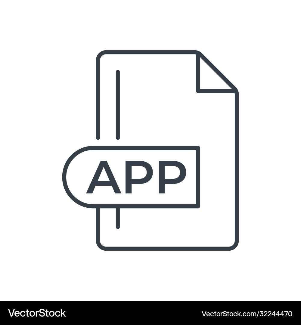App file format icon extension line Vector Image