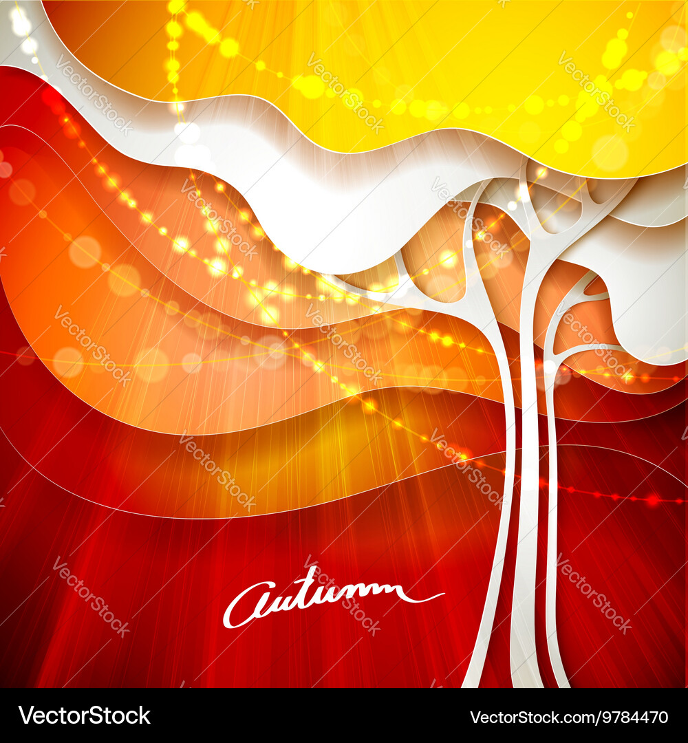 Autumn background with tree vector image