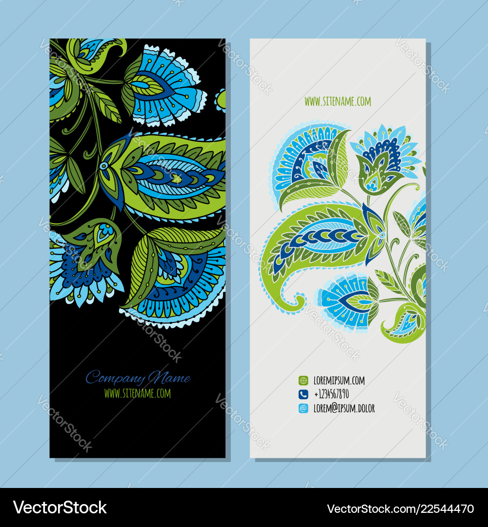 Business cards design floral background Business cards design floral background vector image