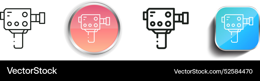 Camcorder icon thin linear regular and button Camcorder icon thin linear regular and button Vector Image
