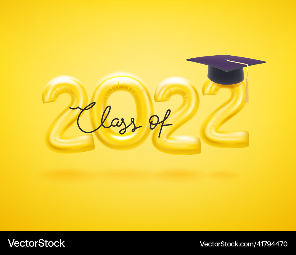Class of 2022 card 3d style Class of 2022 card 3d style vector image