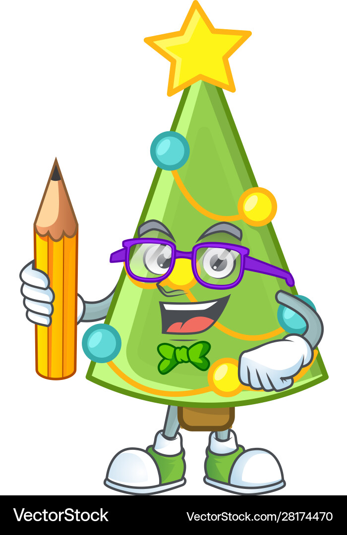 Cool smart student christmas tree decoration Vector Image